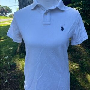 U.S. Polo Assn. White and Blue Polo Shirt Classic Fit